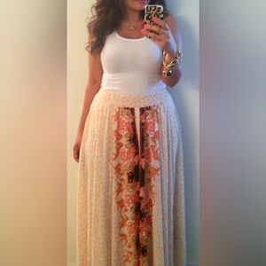 Free People Floral Asymmetric Skirt